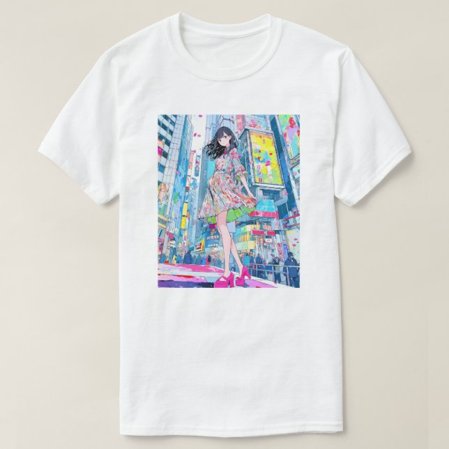 Camiseta Tシャツ T-shirt｜Colorful JK 寿司娘 GenerativeAI (Diseño del anverso)