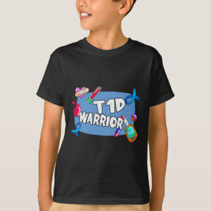 Camiseta T1d Admite Diabetes de Guerrero Tipo 1 T1