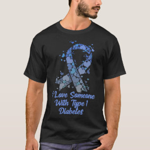 Camiseta T1d Amo A Alguien Con Diabetes Tee Diabetes Tipo 1
