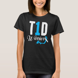 Camiseta T1d Cinta azul de guerrero tipo 1 Diabetes diabéti