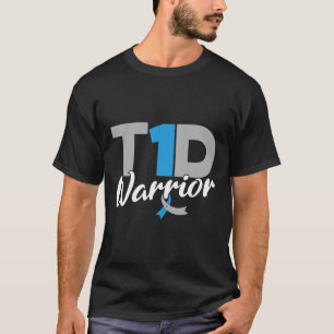 Camiseta T1d Guerrero Diabetes Conciencia Tipo 1 Diabético