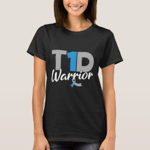 Camiseta T1d Guerrero Diabetes Conciencia Tipo 1 Diabético