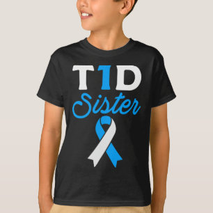 Camiseta T1D Hermana Diabética Tipo 1 Diabetes Ayuda para l