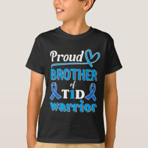Camiseta T1d Hermano Orgulloso Diabetes Conciencia Cinta Az