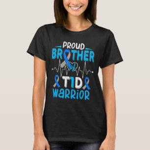 Camiseta T1d Hermano Orgulloso Diabetes Conciencia Tipo 1 I
