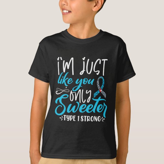 Camiseta T1d Niños Diabetes Conciencia (Anverso)