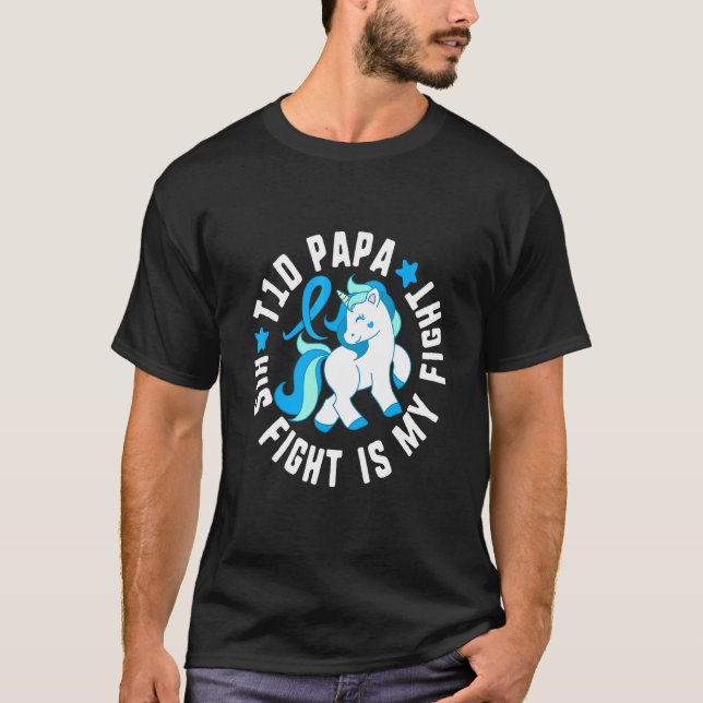 Camiseta T1d Papa Su lucha es mi lucha contra la diabetes T (Anverso)