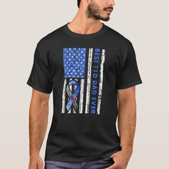 Camiseta T1d Papa Tipo 1 Diabetes Bandera Americana (Anverso)