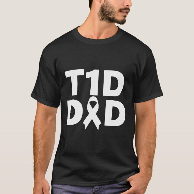 Camiseta T1d Sensibilización sobre la diabetes en papá (Anverso)