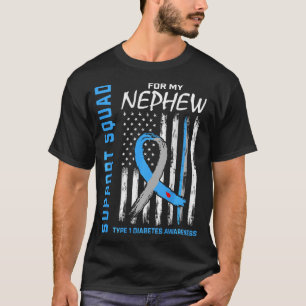 Camiseta T1D Sobrino Tipo 1 Bandera de Sensibilización sobr