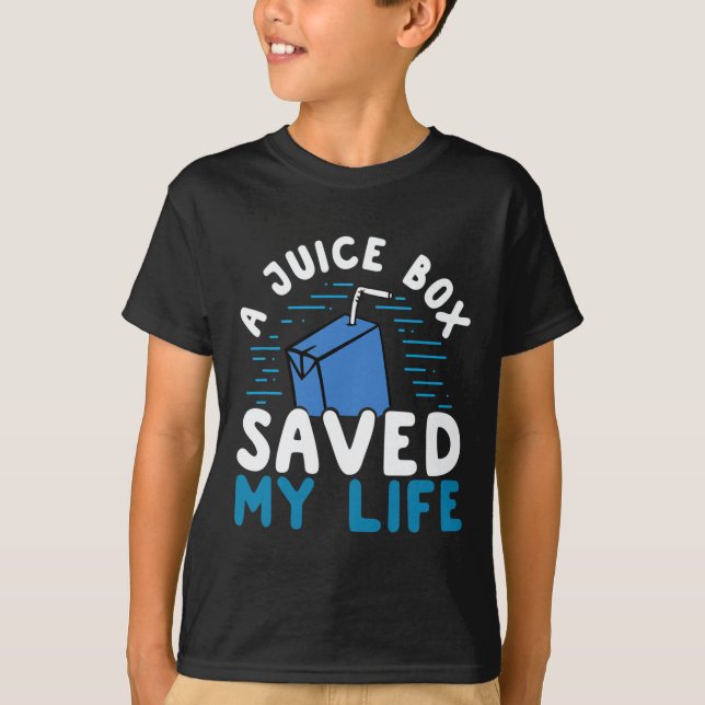 Camiseta T1D Tipo 1 Diabetes Awareness Juice Box Salvado Mi (Anverso)