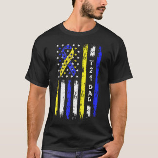 Camiseta T21 Papá Bandera Americana Síndrome de Down