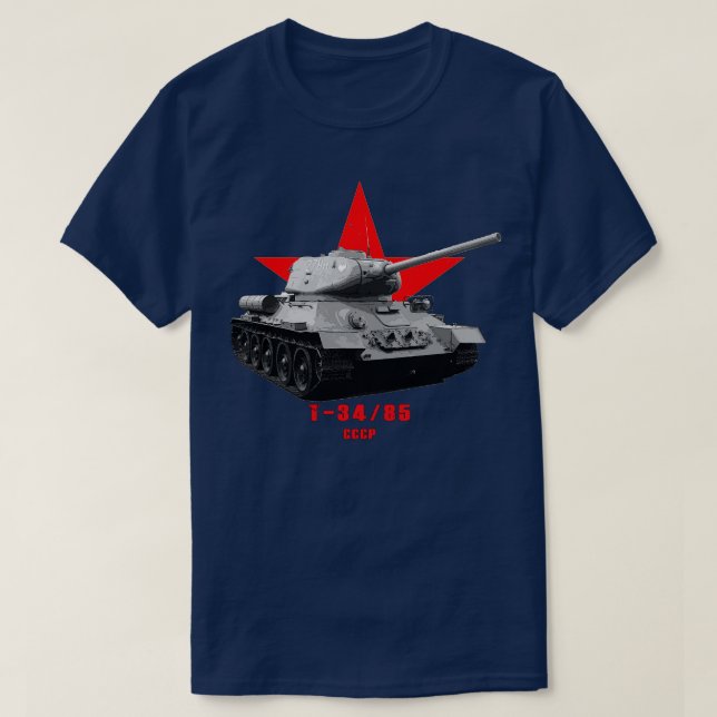 Camiseta T3485 Tanque militar WW2 (Diseño del anverso)