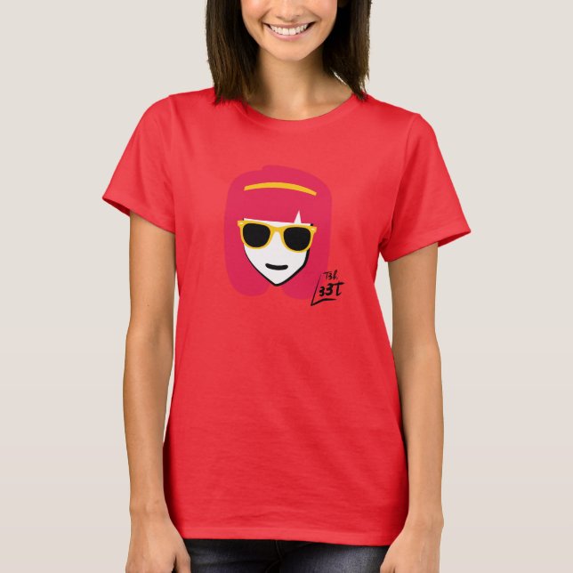Camiseta T3h l33t - hacker chica (Anverso)