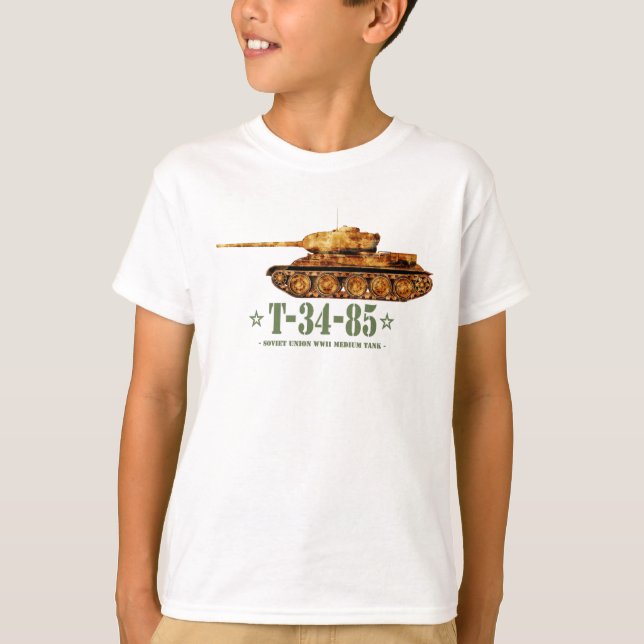 Camiseta T-34-85 Segunda Guerra Mundial Dos tanques soviéti (Anverso)