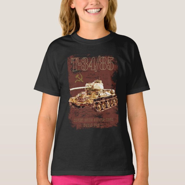 Camiseta T-34-85 Unión Soviética tanque medio de la Segunda (Anverso)