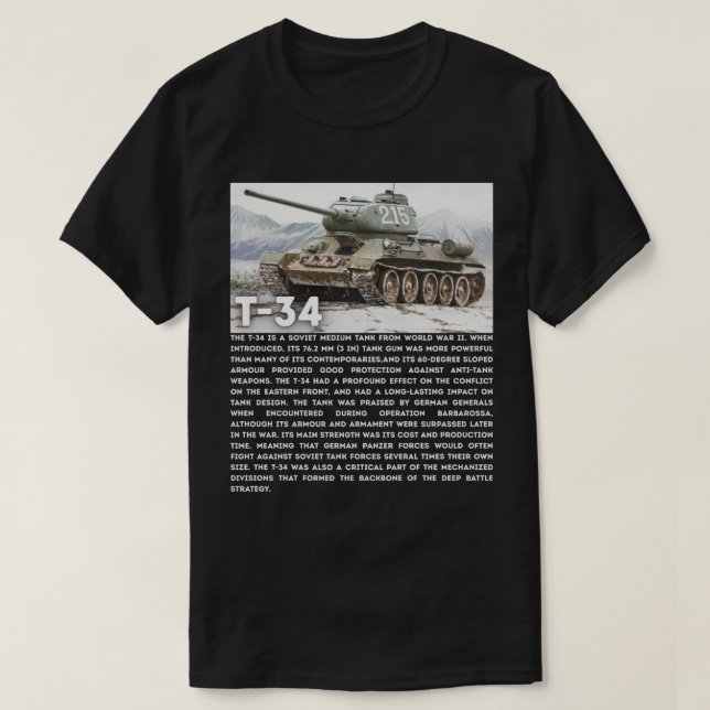 Camiseta T-34 Tanque soviético medio (Diseño del anverso)