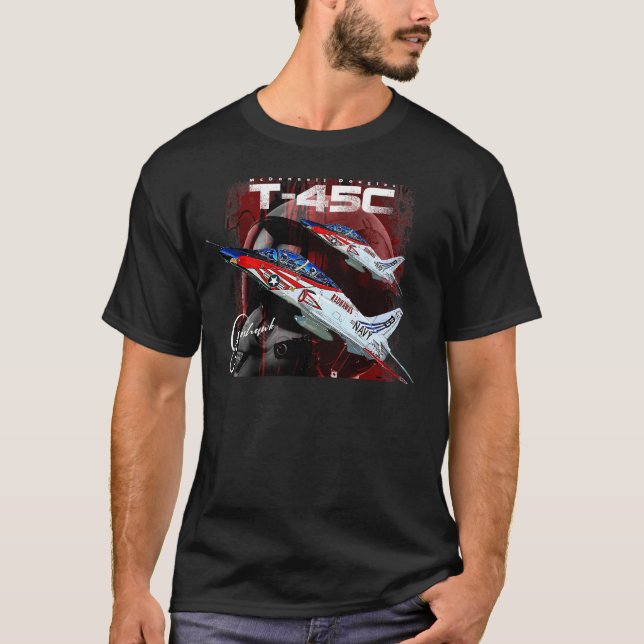 Camiseta T-45C Goshawk Redhawks Avión de combate de la mari (Anverso)