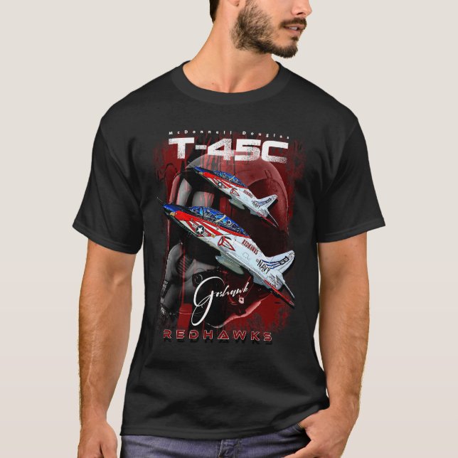 Camiseta T-45C Goshawk Redhawks Avión de combate de la mari (Anverso)