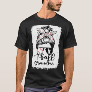 Camiseta T ball Grandma Vintage Leopard Messy Bun Bleached