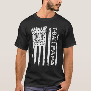Camiseta T Ball Papa USA Bandera Padre Día béisbol