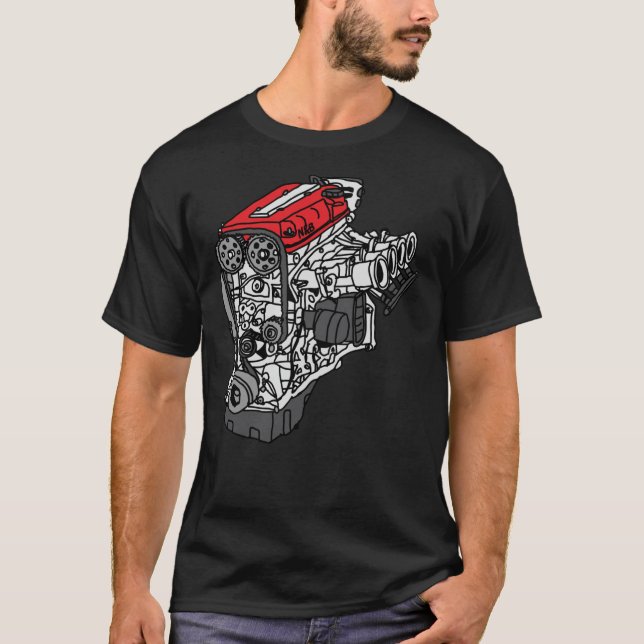 Camiseta T clásica del motor F20C de Honda S2000 (Anverso)