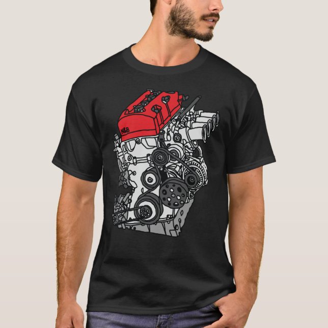Camiseta T clásica del motor F20C de Honda S2000 (Anverso)