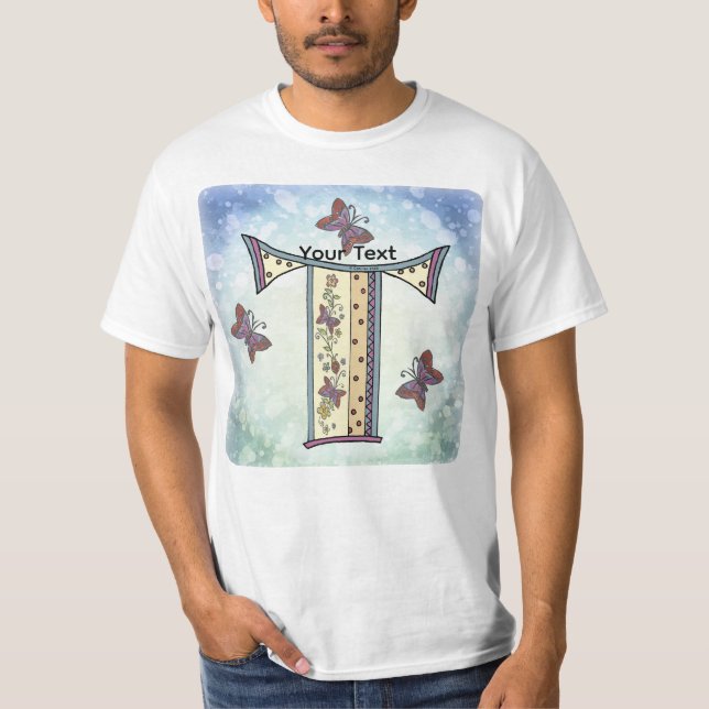 Camiseta T con monograma floral (Anverso)