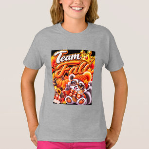 Camiseta T-Cute Team Fall Raccoon Temporada de Oto