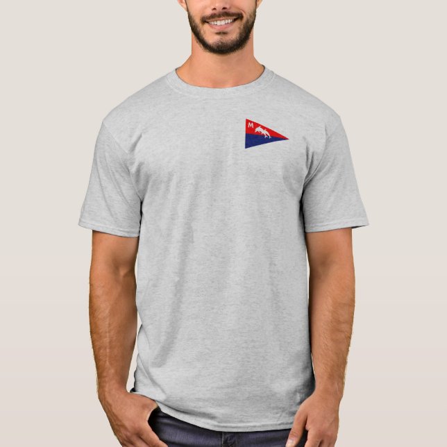 Camiseta T de los hombres con logotipo delante y atrás (Anverso)