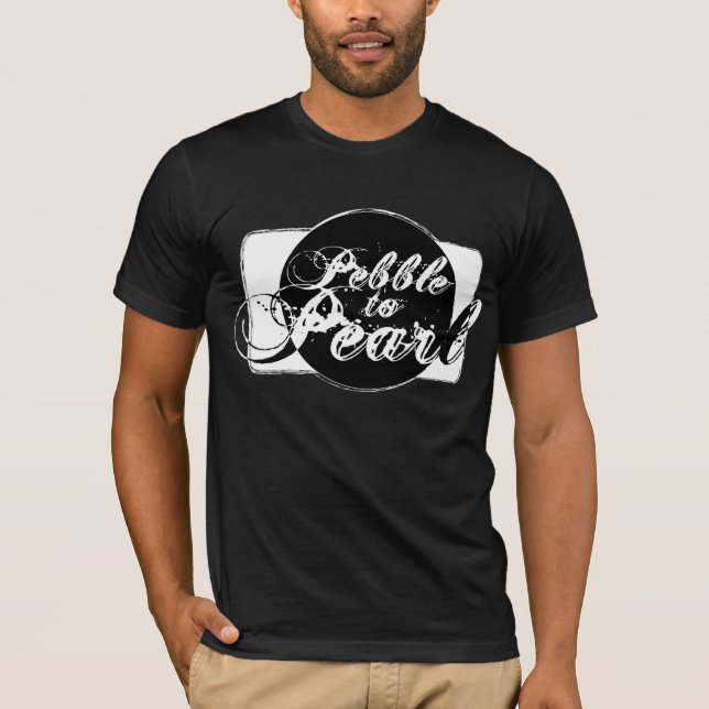 Camiseta T de los hombres negros básicos con logotipo (Anverso)