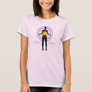 Camiseta T de manga larga negro para mujer