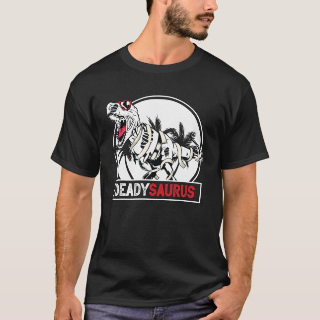 Camiseta T Deadysaurus Rex Skeleton Daddy Saurus - Hallowee (Anverso)
