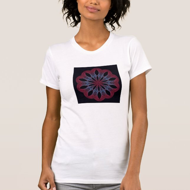 Camiseta T del fractal (caída Blossom-2 ZXK) de Women's (Anverso)