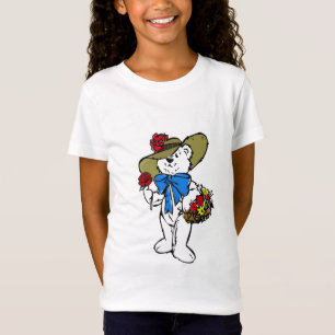 Camiseta T del oso de la flor corta