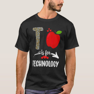 Camiseta T Es Para Technology Leopard Technology Teacher Sq