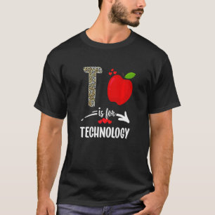 Camiseta T Es Para Technology Leopard Technology Teacher Sq