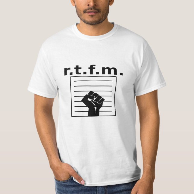 Camiseta t.f.m. Camisas blancas con mano y puño (Anverso)