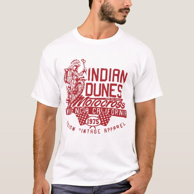 Camiseta T indio del coche del MX del motocrós de las dunas (Anverso)