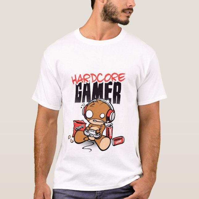Camiseta t-ishrt homme hardcore gamer (Anverso)
