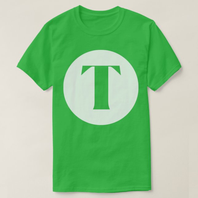 Camiseta T Letter Initial Monogram (Diseño del anverso)