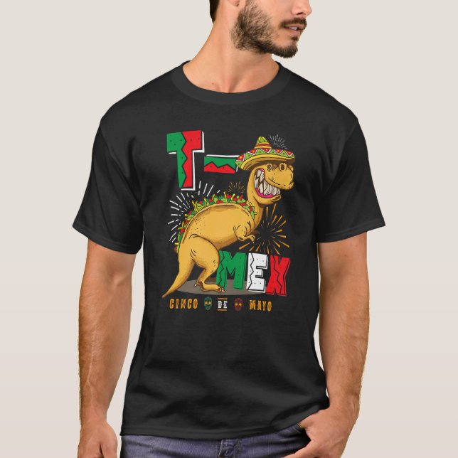 Camiseta T Mex Tacosaurus Rex Taco Cinco De Mayo Dinosaur M (Anverso)