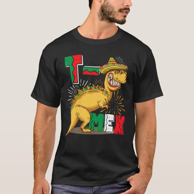 Camiseta T Mex Tacosaurus Rex Taco Cinco De Mayo Dinosaur M (Anverso)