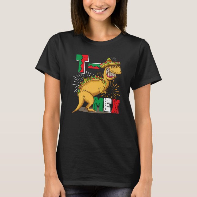 Camiseta T Mex Tacosaurus Rex Taco Cinco De Mayo Dinosaur M (Anverso)