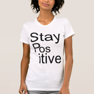 Camiseta T-mierda con cuello de pico positiva de la