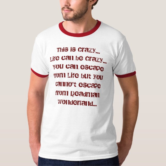 Camiseta T-mierda roja loca (Anverso)
