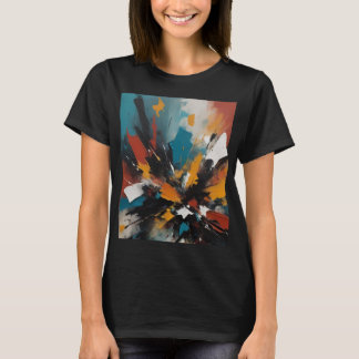Camiseta T  - obra de arte abstracta multicolor