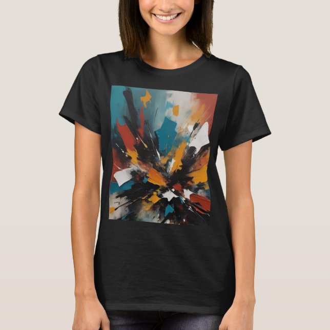Camiseta T  - obra de arte abstracta multicolor (Anverso)