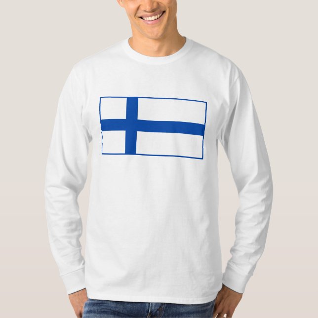 Camiseta T-paita del lippu de Suomen - la bandera de (Anverso)