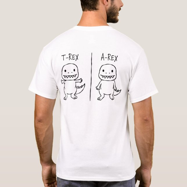 Camiseta T-Pose T-Rex Sketch Delante y Atrás (Reverso)